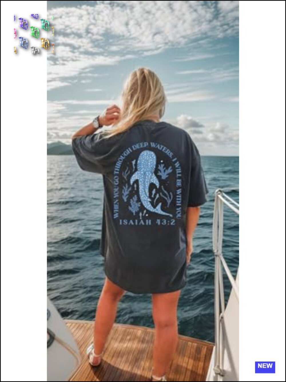 Oversized Christian Faith Bible Verse Graphic Tee Top Summer - Picture 3 of 6